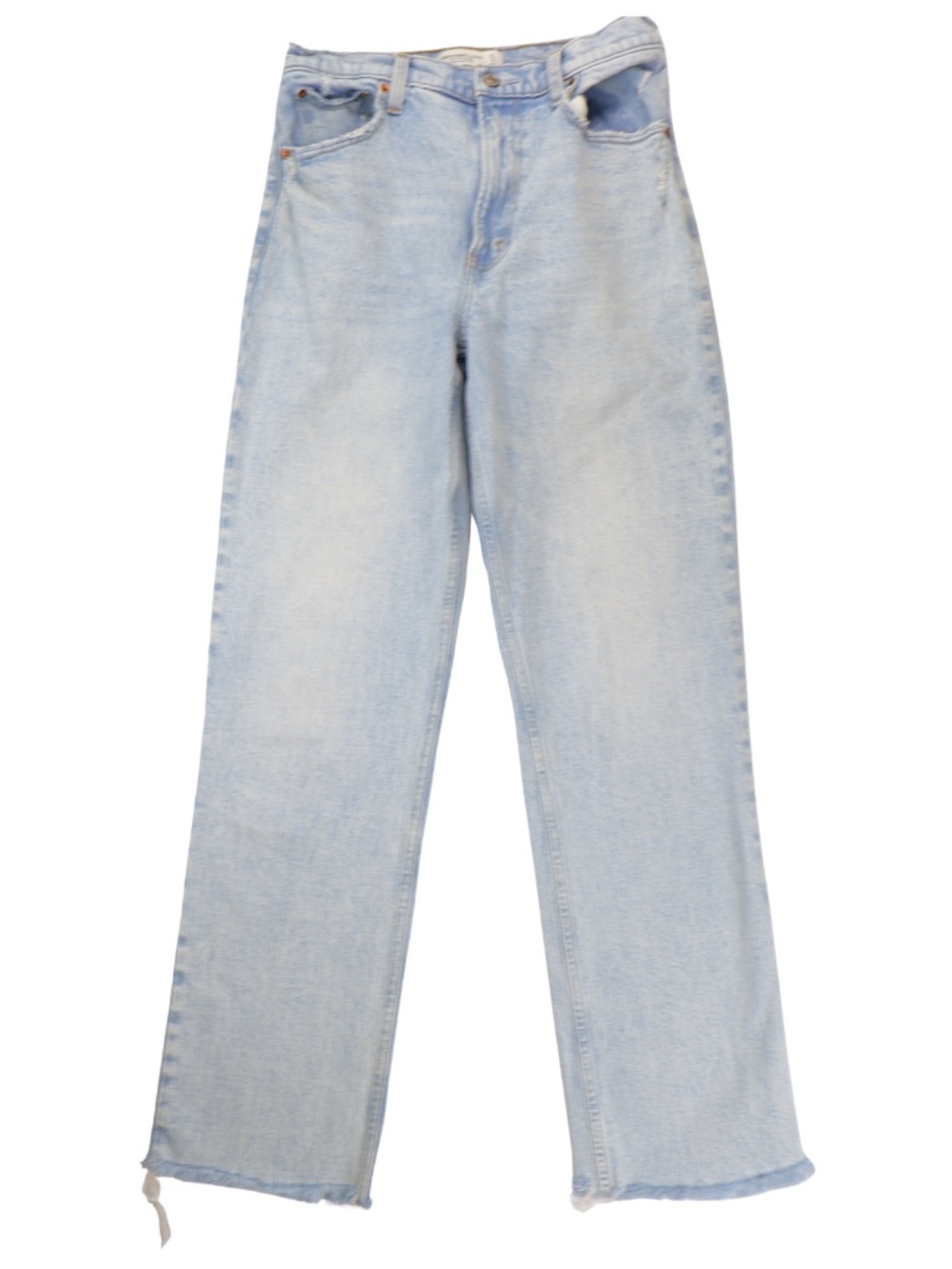 Abercrombie & Fitch 90s Straight Ultra High Rise Jeans Size 27 Light Wash Raw He